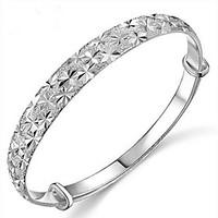 S925 Silver Star Shape Bangle for Women Wedding Party Jewelry Christmas Gifts