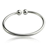 S925 Pure Stering Silver Simple Bangle Bracelet Christmas Gifts