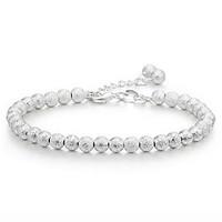 S925 Pure Stering Silver Ball Beads Polished Bracelet, Fine Jewelry Christmas Gifts