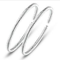 S925 Pure Stering Silver Open Bangle Bracelet Jewelry