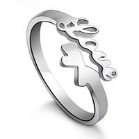 S925 Fine Silver Angel LOVE Adjustable Ring Fine Jewelry