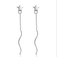 S925 Silver Star Moire Fringe Earrings