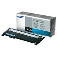 samsung clt c406sels cyan original standard capacity toner cartridge