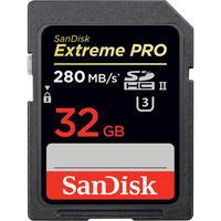 sandisk 32gb extreme pro 280mbs uhs ii sdhc card