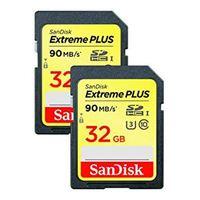Sandisk 32GB Extreme Plus 90MB/Sec SDHC Card Twin Pack