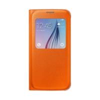 samsung s view cover pu orange galaxy s6