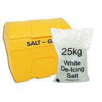 SALT/GRIT BIN W/ 8X25KG SALT BAG YLW/WHT