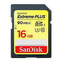 SanDisk Extreme PLUS 16 GB SDHC Memory Card up to 90 MB/s, Class 10, U3