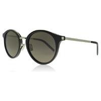 Saint Laurent 57 Sunglasses Black Silver Smoke 002 49mm