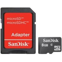 SanDisk 8GB Class 4 MicroSD with microSD to SD Adaptor