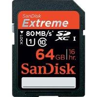 SanDisk 64GB Extreme Plus 80MBs Class 10 UHS-I SDHC Card