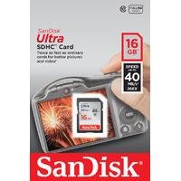 SanDisk 16GB Ultra 40MB/s Class 10 UHS-I SDHC