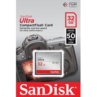 sandisk 32gb ultra compactflash 50mbs memory card