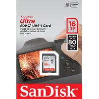 sandisk 16gb ultra sdhc 80mbs card