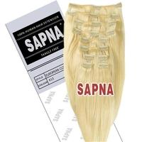 sapna euro clip on hair extensions 20 inch 613