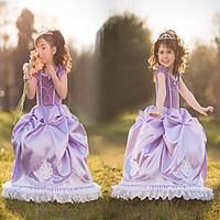 Satin Purple Princess Little Girls\' Ball Gown Dress Snow Princess