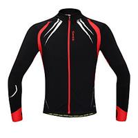 SANTIC Cycling Jacket Men\'s Long Sleeve Bike Jacket Jersey TopsThermal / Warm Windproof Anatomic Design Fleece Lining Front Zipper