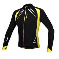 SANTIC Cycling Jacket Men\'s Long Sleeve Bike Jacket Jersey TopsThermal / Warm Windproof Anatomic Design Fleece Lining Front Zipper