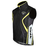 SANTIC Cycling Vest Men\'s Sleeveless Bike Vest/Gilet Jacket Waterproof Thermal / Warm Windproof Polyester 100% Polyester Stripe