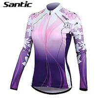 SANTIC Cycling Jersey Women\'s Long Sleeve Bike Jersey Jacket TopsThermal / Warm Quick Dry Ultraviolet Resistant Wearable Sunscreen Back