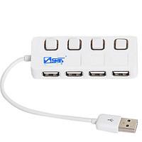 SANBAO SH-404 4-Port USB2.0 HUB High-Speed with Switch 15CM Cable