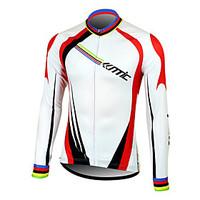 SANTIC Cycling Jersey Men\'s Long Sleeve Bike Jersey TopsThermal / Warm Quick Dry Moisture Permeability Front Zipper Wearable Breathable