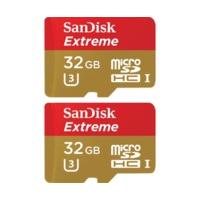 sandisk extreme microsdhc uhs i u3 v30 32gb twinpack sdsqxvf 032g gn6a ...