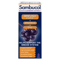 sambucol black elderberry extract food supplement immuno forte 120ml