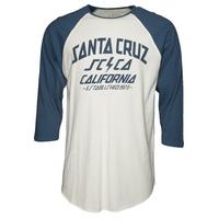 Santa Cruz HQ 3/4 Sleeve Baseball T-Shirt - Petrol/Vintage White