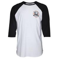 santa cruz posse 34 sleeve baseball t shirt blackwhite