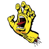 Santa Cruz Screaming Hand Skateboard Sticker - Yellow 6\