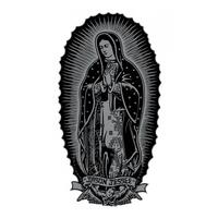 Santa Cruz Guadalupe Skateboard Sticker - Black/Silver 6\