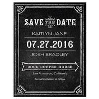 Save the Date Card with Chalkboard Print Design