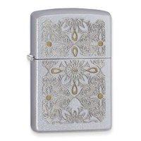 Satin Chrome Classical Curve Zippo Lighter