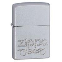 satin chrome scroll zippo lighter