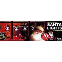 Santa LED Christmas Lights 10 Lights String Battery Operated