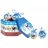 Santa & Snowman Baubles Set Of 14 Gift Box