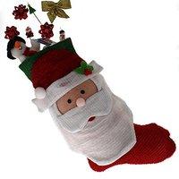 Santa Design Christmas Tinsel Stocking