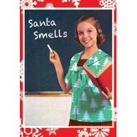 santa smells christmas card kk1082