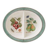 Sarah\'s Garden Oval Divided Dish Green