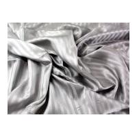 Satin Stripe Patterned Acetate Lining Dress Fabric Silver Grey