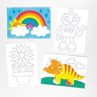 Sand & Glitter Art Picture Sheets (Pack of 32)