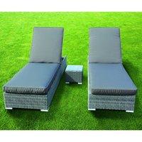 Sandringham Double Lounger in Grey with Plum