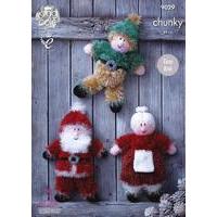 Santa and Elf Kit in King Cole Tinsel with Free Pattern