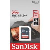 sandisk ultra 64gb sdhc memory card 48mbs sdsdunb 064g gn3in