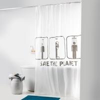 save the planet printed shower curtain