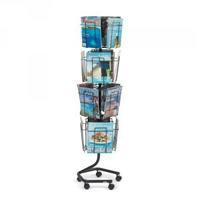 safco rotating floor standing display unit 16xa4 pocket 4139ch