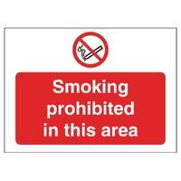 safety sign smoking prohibited in this area 450x600mm pvc p35zr