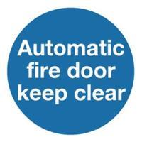 Safety Sign Automatic Fire Door 100x100mm Self-Adhesive Pack of 5