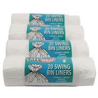 Safewrap Standard White Swing Bin Liners Pack of 80 0441
